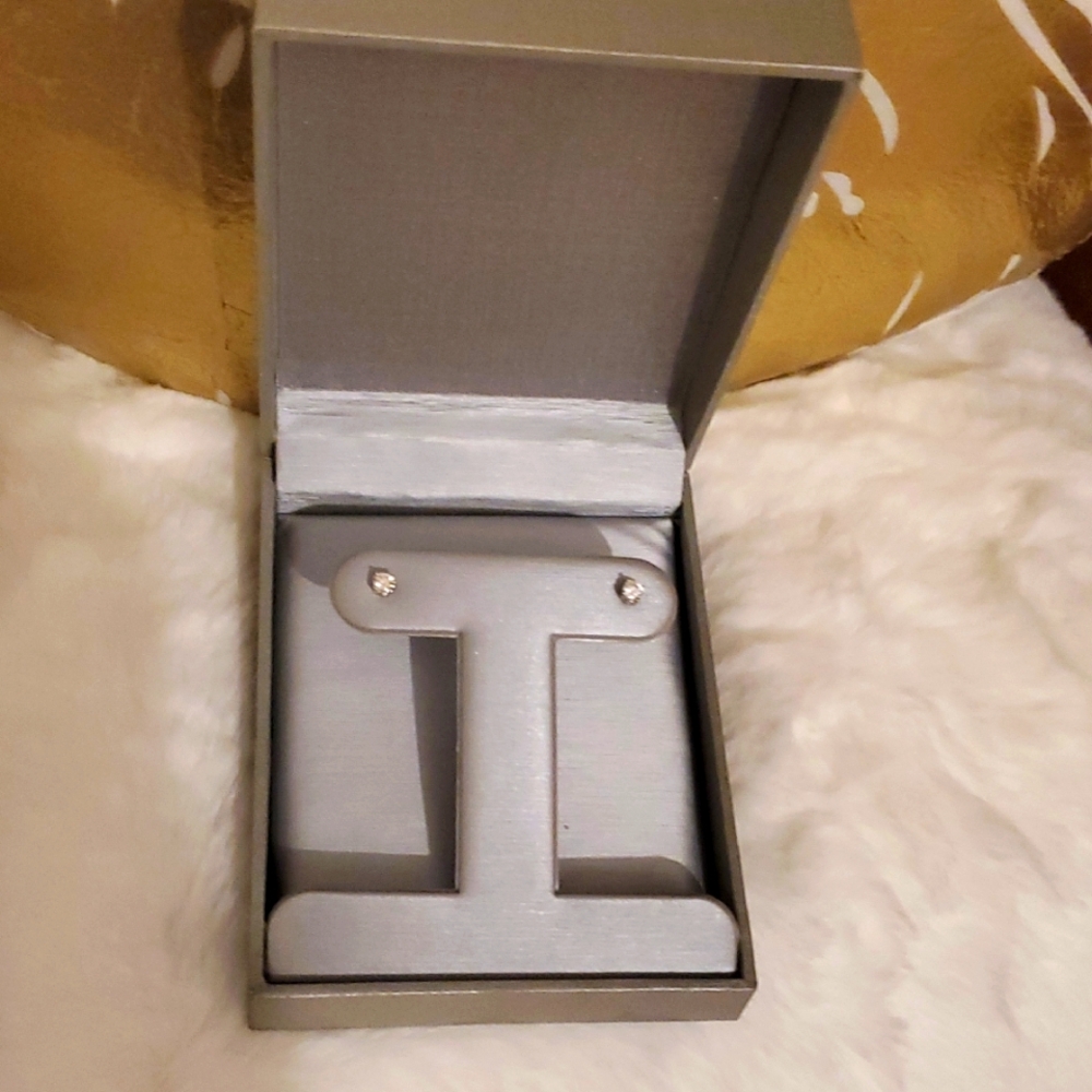 14k White Gold 1/3 CTTW. Elegant Silver Stud Earrings from Zales. - Picture 2 of 7